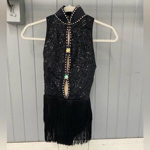 Balera Black Sequin Fringe Dance Costume